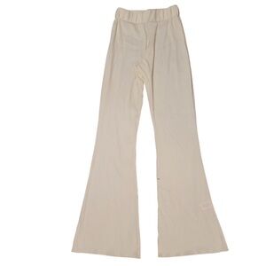 Frankie's Bikinis Cream Ribbed Flared Pants XS